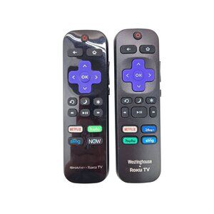 Roku TV Remote Controls Sharp Westinghouse Genuine Set of 2 Netflix Hulu Disney+
